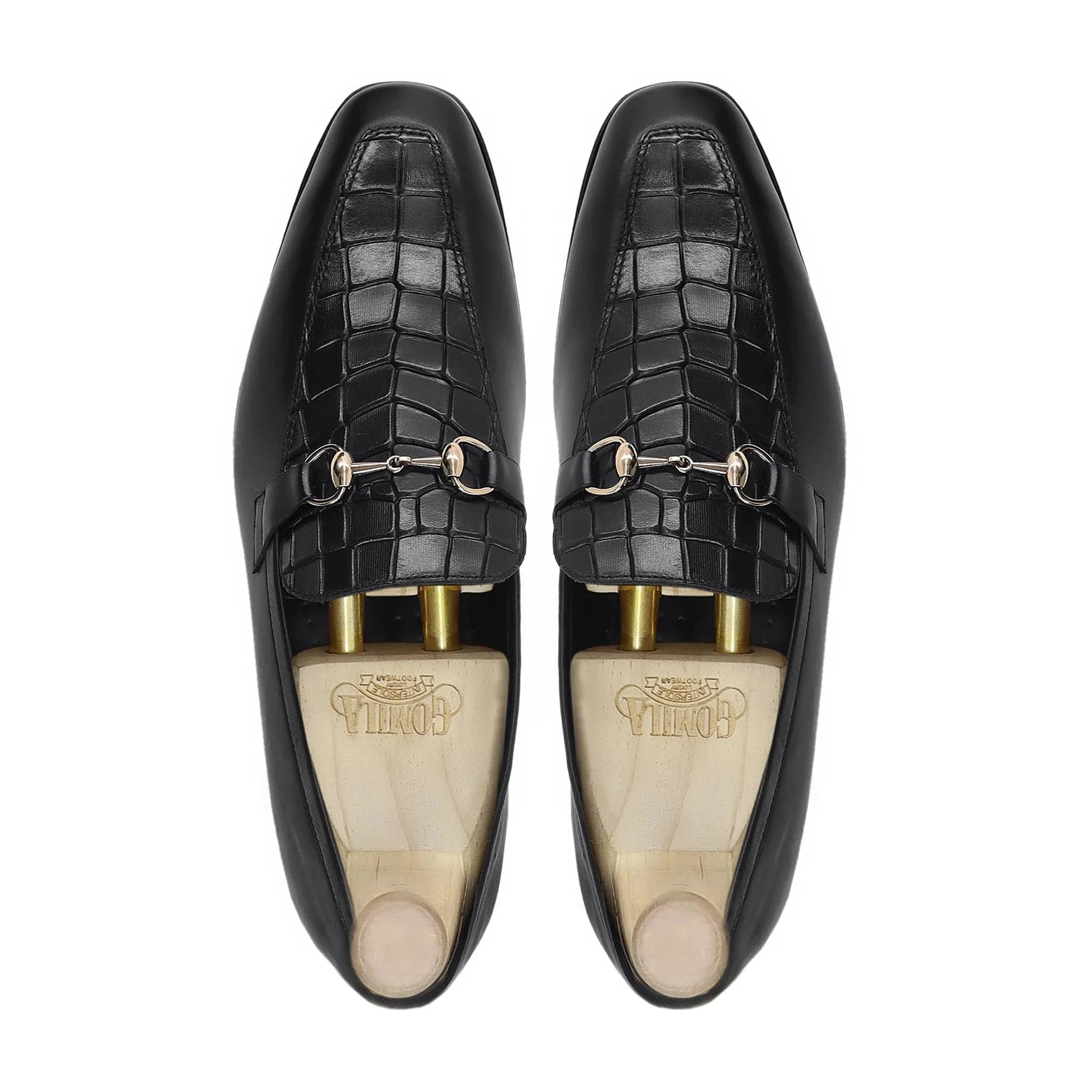 Noirtide Bespoke Men's Crocodile Pattern Leather Loafer