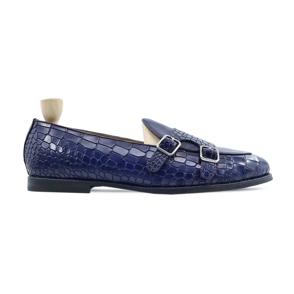 Noirtide Bespoke Men's Crocodile Pattern Leather Loafer