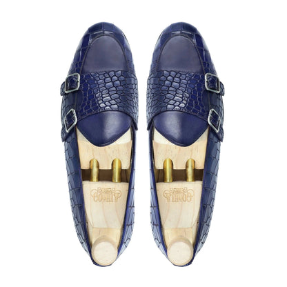 Noirtide Bespoke Men's Crocodile Pattern Leather Loafer