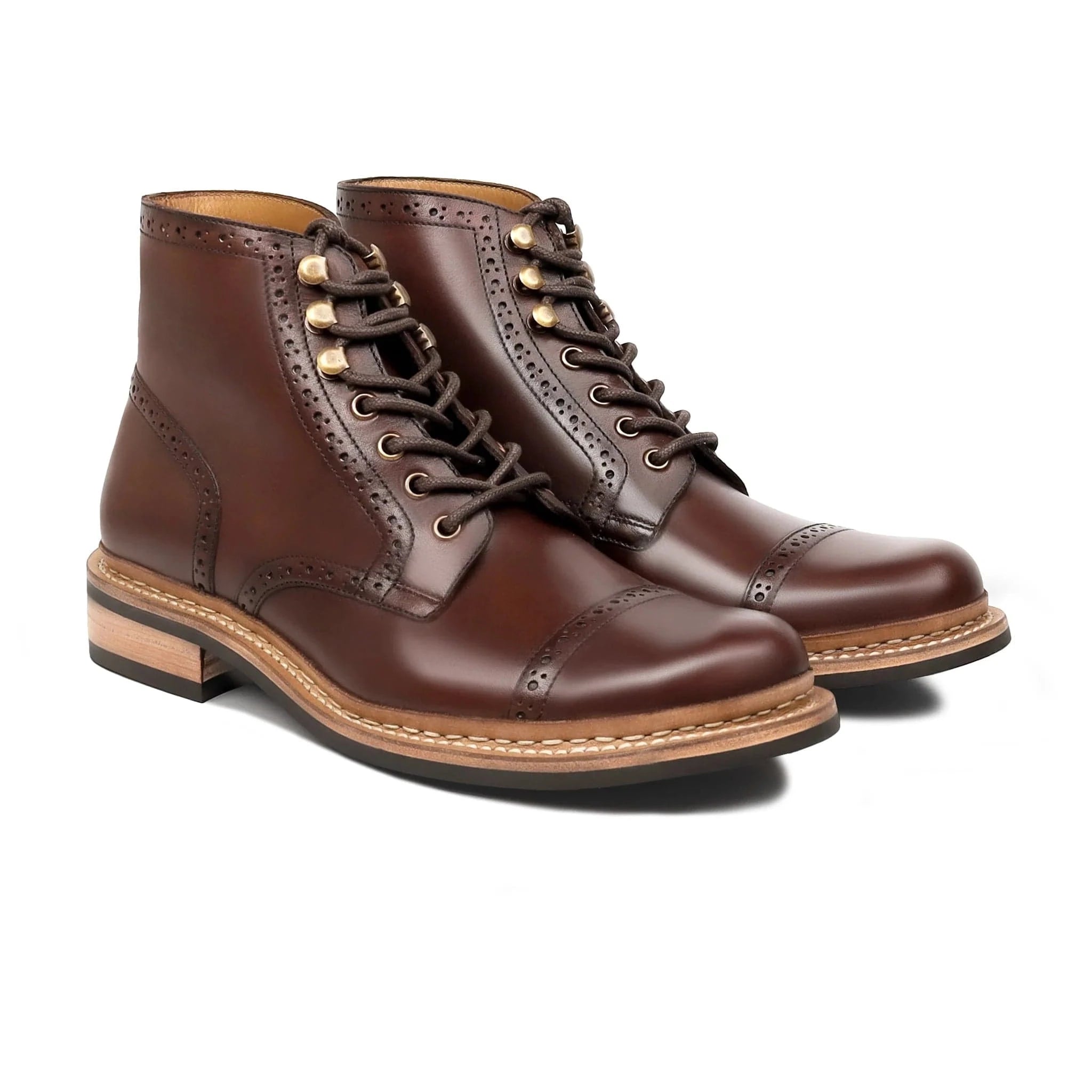 noirtide Bespoke Men's Dark Brown Calf Leather Boot - Goodyear Welted