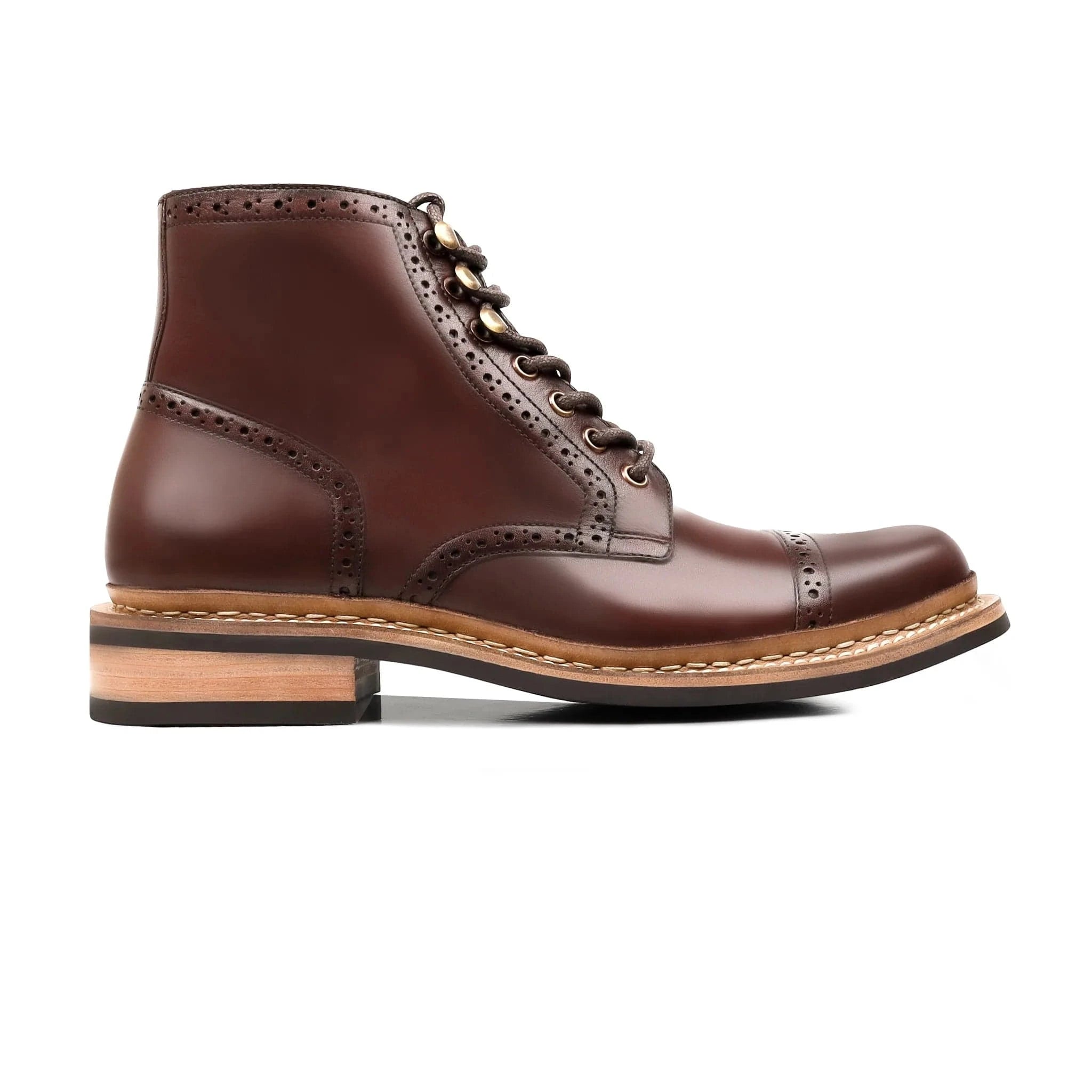 noirtide Bespoke Men's Dark Brown Calf Leather Boot - Goodyear Welted