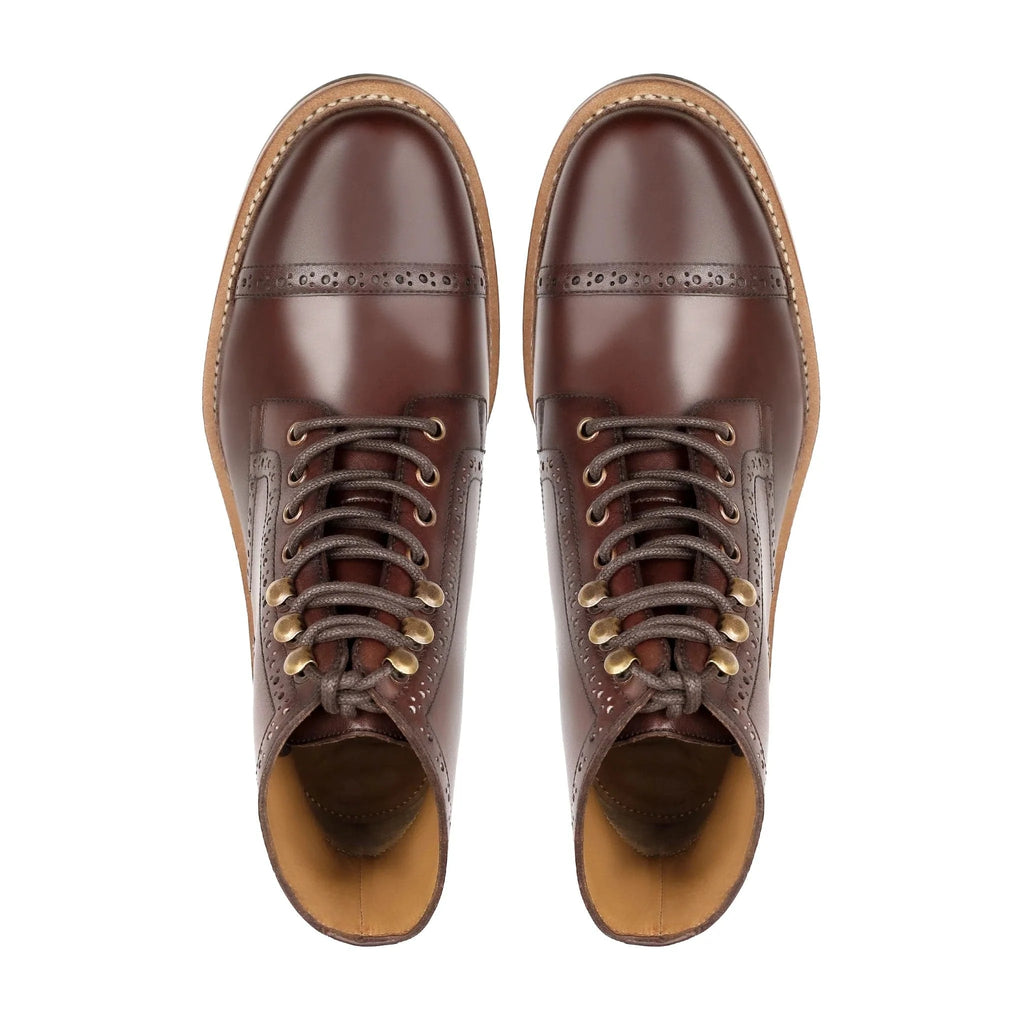 noirtide Bespoke Men's Dark Brown Calf Leather Boot - Goodyear Welted