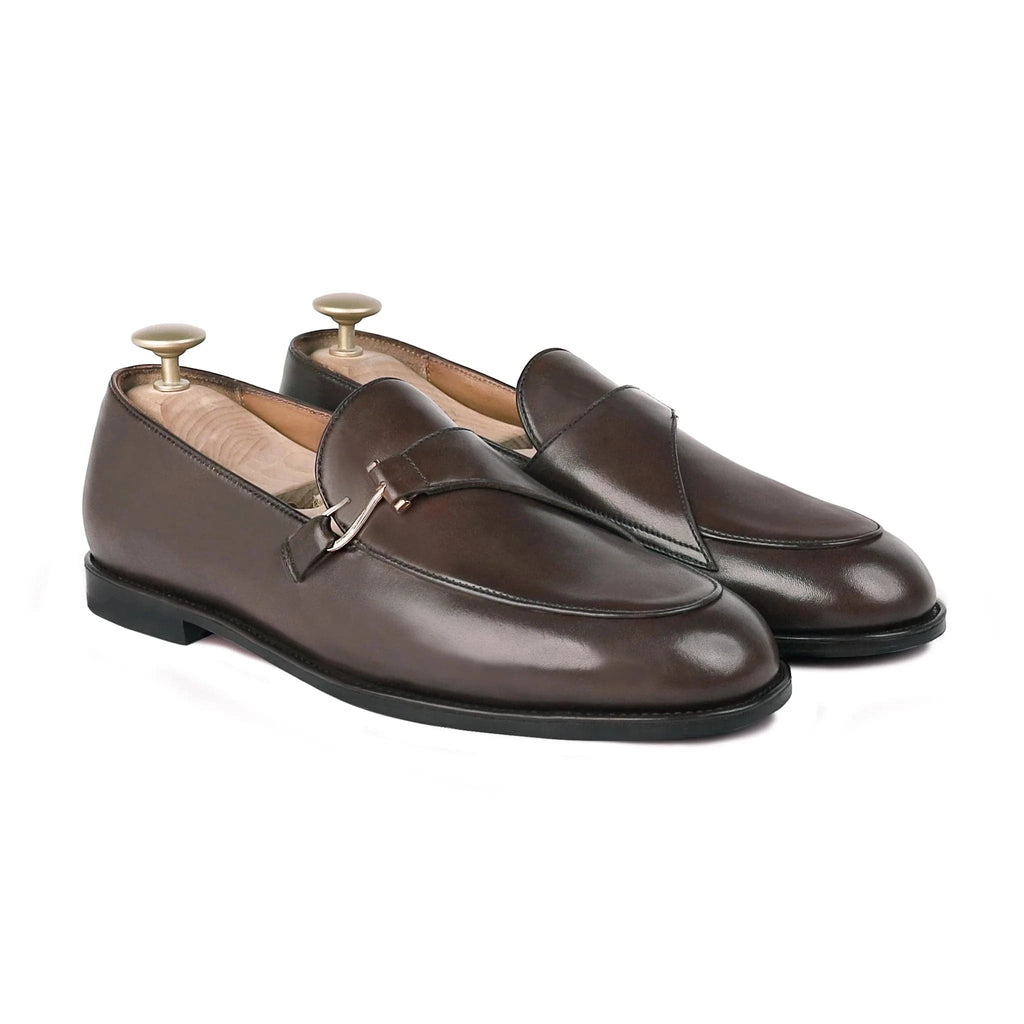 Noirtide Bespoke Men’s Dark Brown Calf Leather Loafer