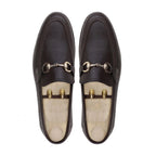 Noirtide Bespoke Men’s Dark Brown Pebble Grain Leather Horsebit Loafer for Men