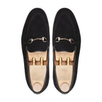 Noirtide Bespoke Men's Suede Leather Black Horsebit Loafer