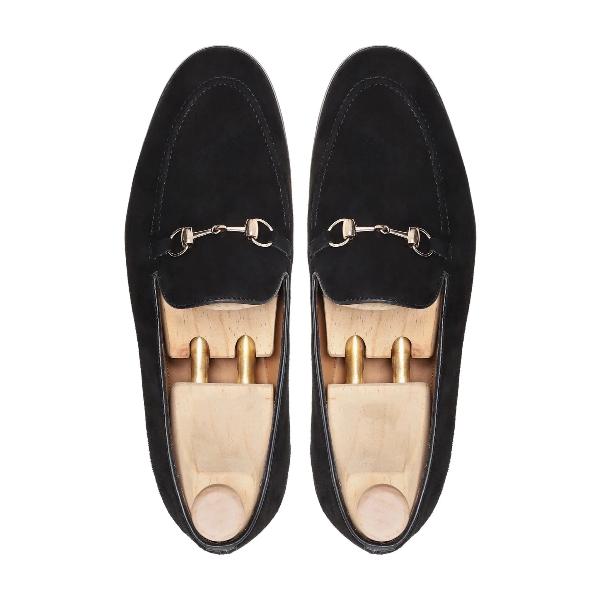 Noirtide Bespoke Men's Suede Leather Black Horsebit Loafer