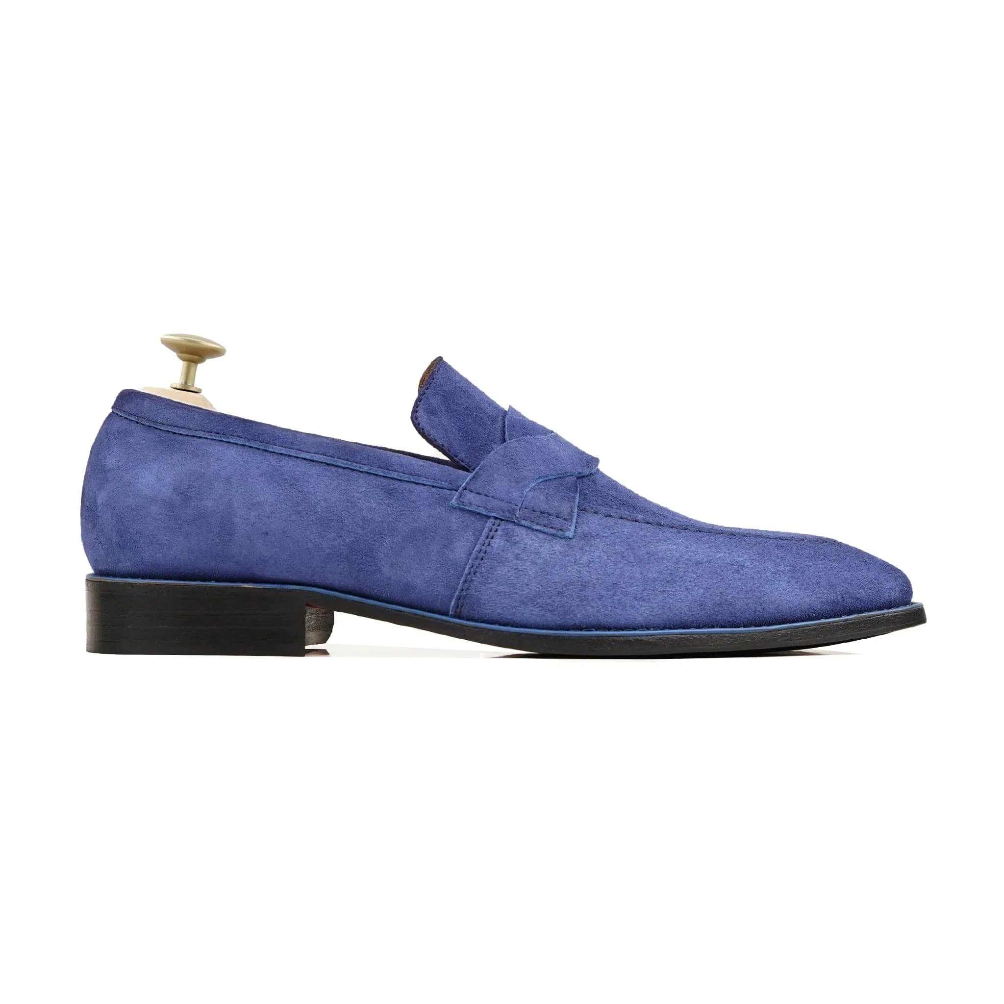 Noirtide Bespoke Men's Suede Leather Blue Loafer