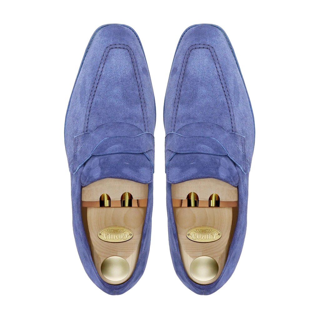 Noirtide Bespoke Men's Suede Leather Blue Loafer