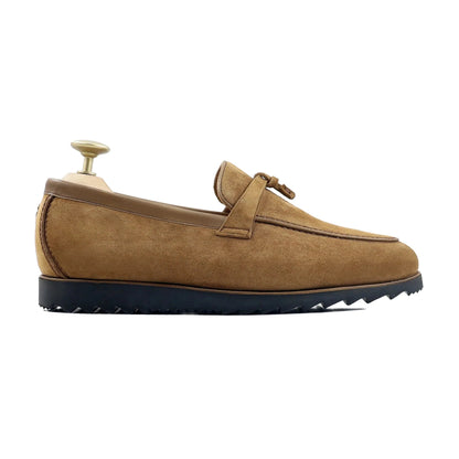 Noirtide Bespoke Men's Suede Leather Camel Loafer