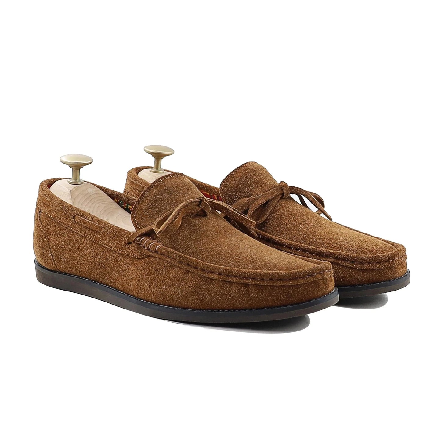 Noirtide Bespoke Men's Suede Leather Cognac Loafer