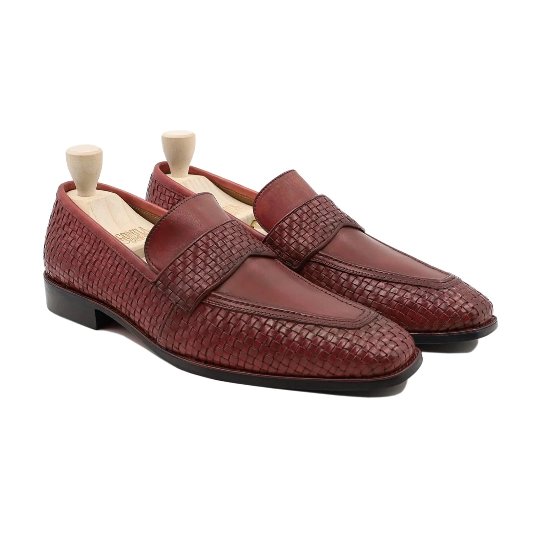 Noirtide Bespoke Men's Suede Leather Red Brown Loafer