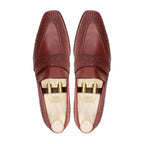 Noirtide Bespoke Men's Suede Leather Red Brown Loafer