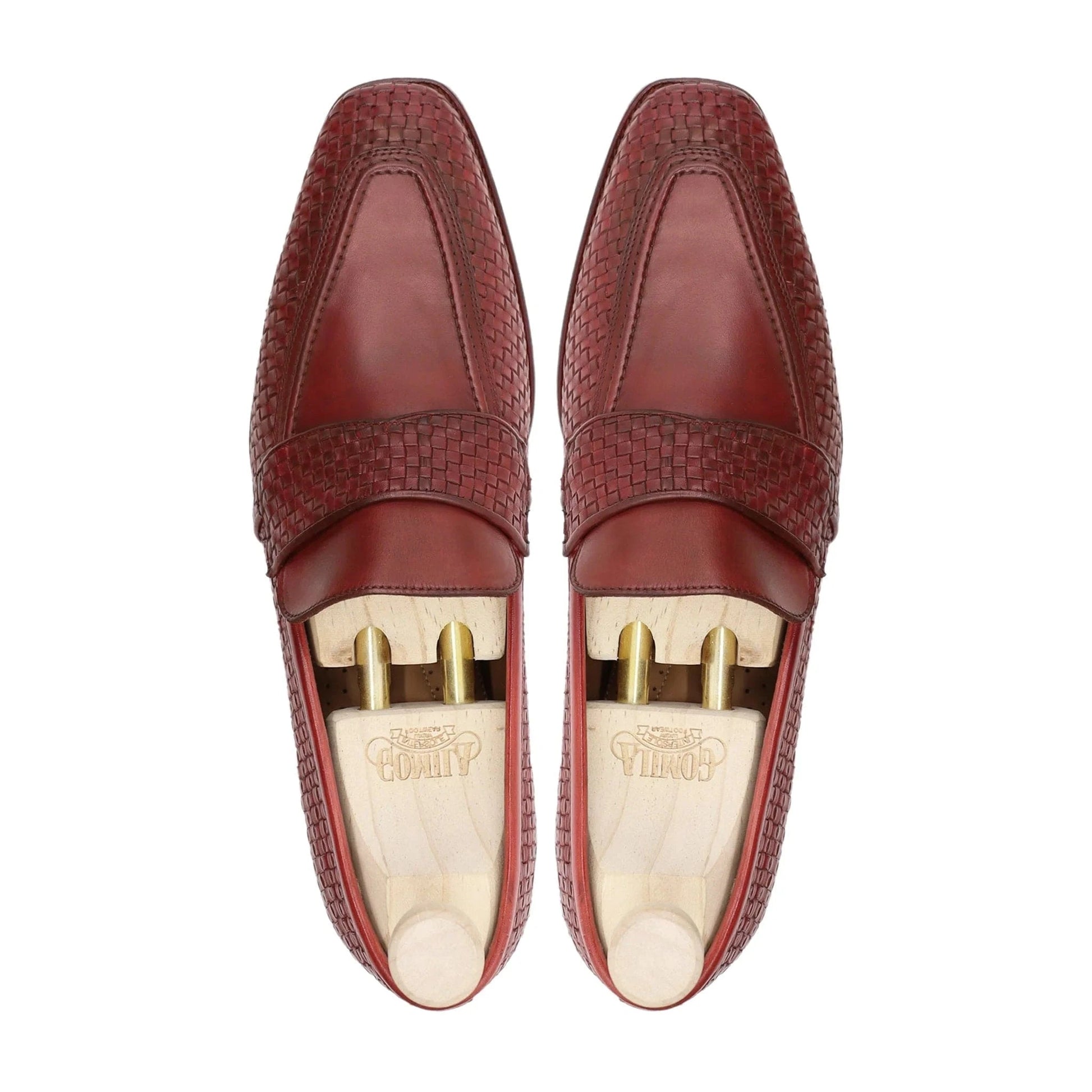 Noirtide Bespoke Men's Suede Leather Red Brown Loafer