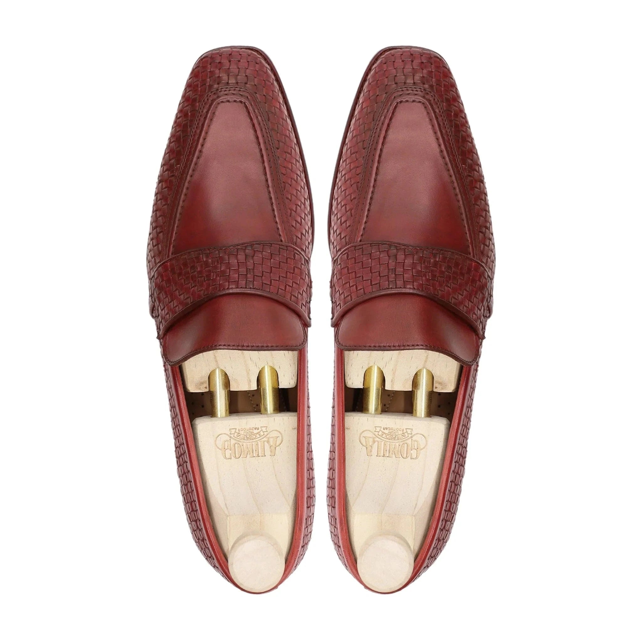 Noirtide Bespoke Men's Suede Leather Red Brown Loafer