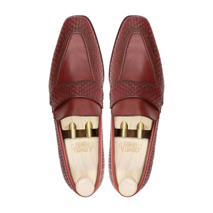 Noirtide Bespoke Men's Suede Leather Red Brown Loafer