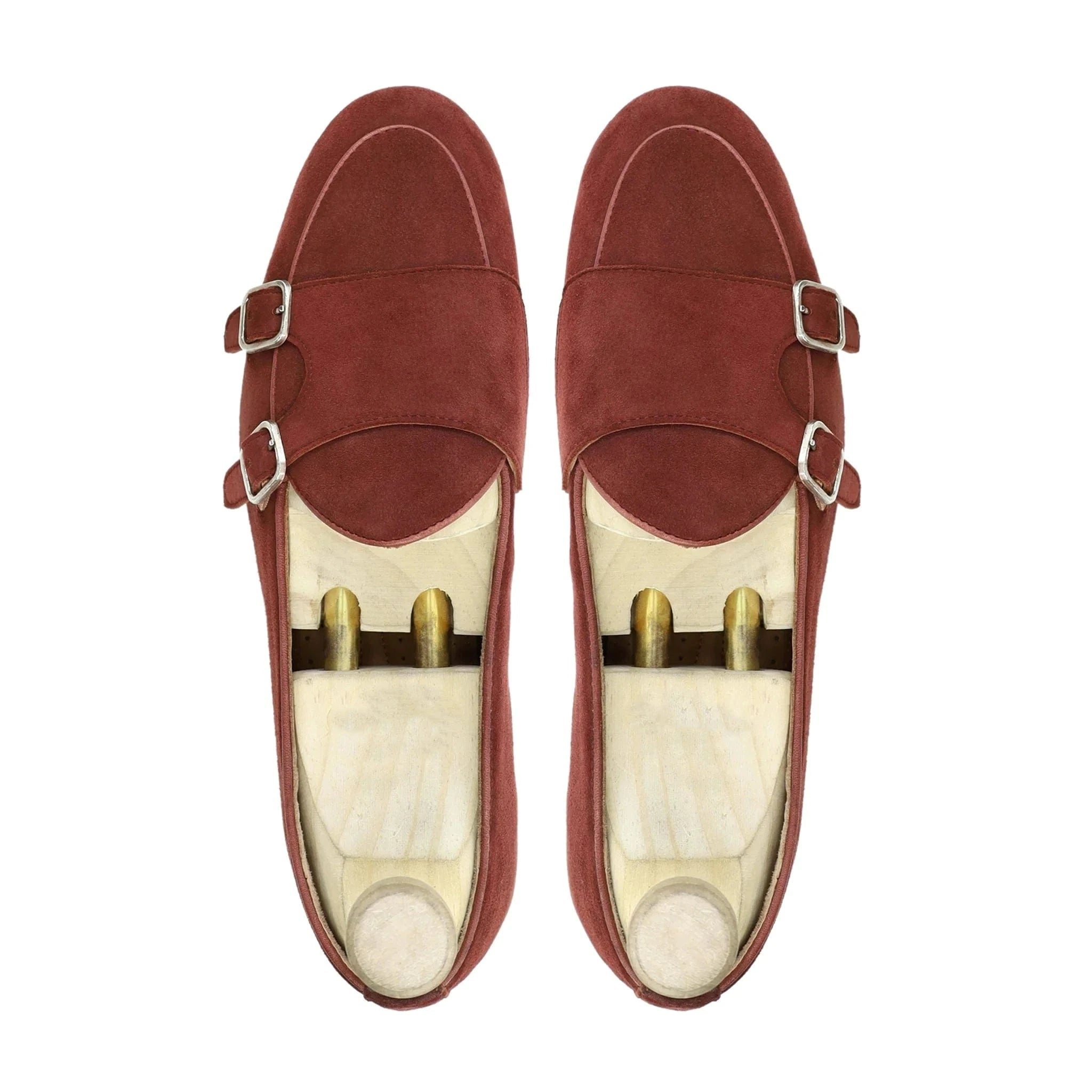 Noirtide Bespoke Red Suede Loafers For Men