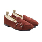 Noirtide Bespoke Red Suede Loafers For Men