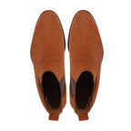 noirtide Bespoke Suede Leather Orange Chelsea Boots For Men