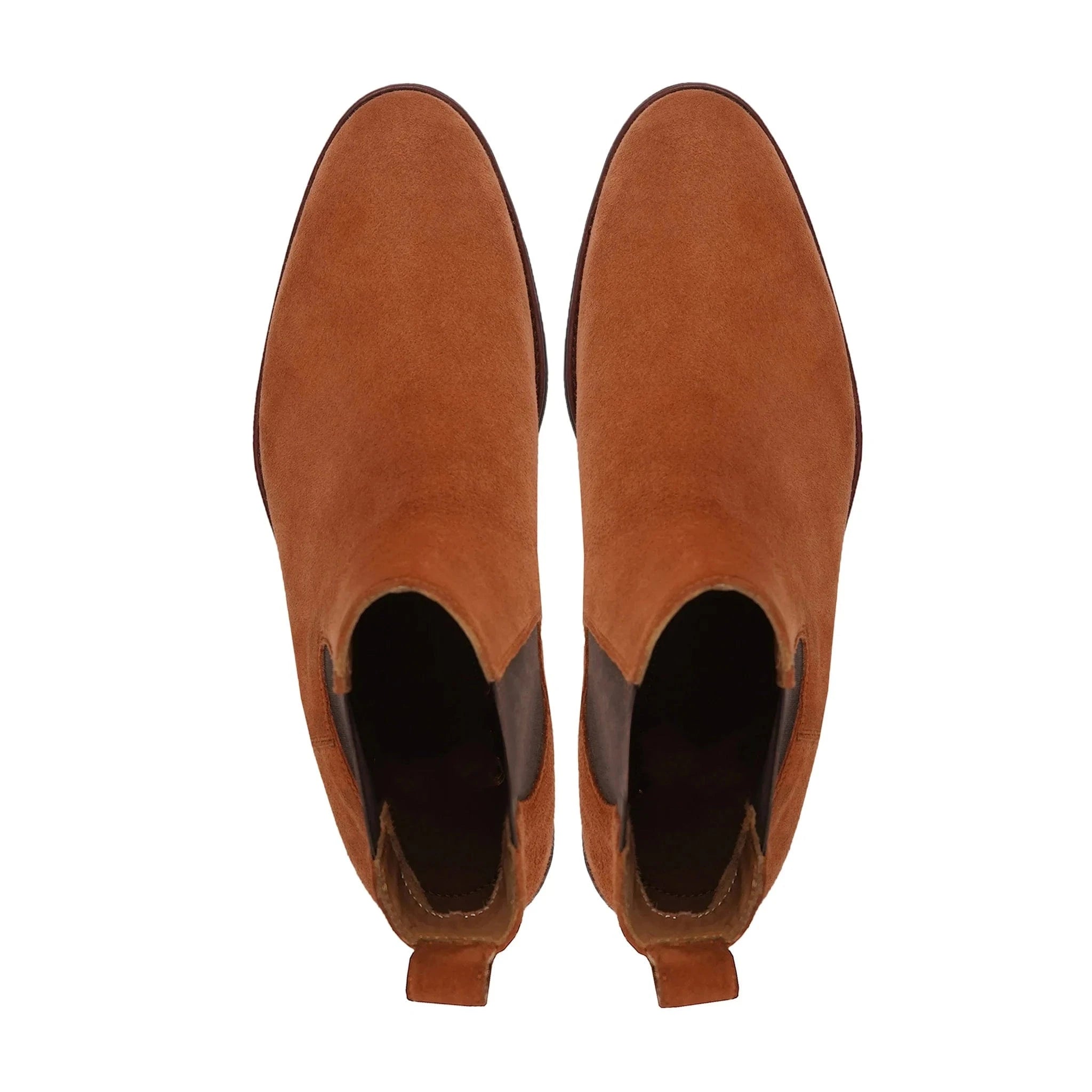 noirtide Bespoke Suede Leather Orange Chelsea Boots For Men