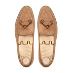 Noirtide Bespoke Tan Suede Tassel Loafers For Men