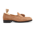 Noirtide Bespoke Tan Suede Tassel Loafers For Men
