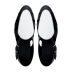 Noirtide Black and White Calf Leather Men Sandal