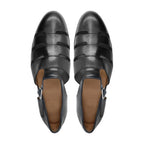 Noirtide Black Calf Leather Men’s Sandal