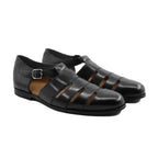 Noirtide Black Calf Leather Men’s Sandal