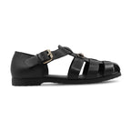 Noirtide Black Calf Leather Men Sandal