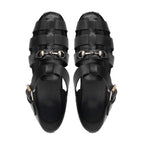 Noirtide Black Calf Leather Men Sandal