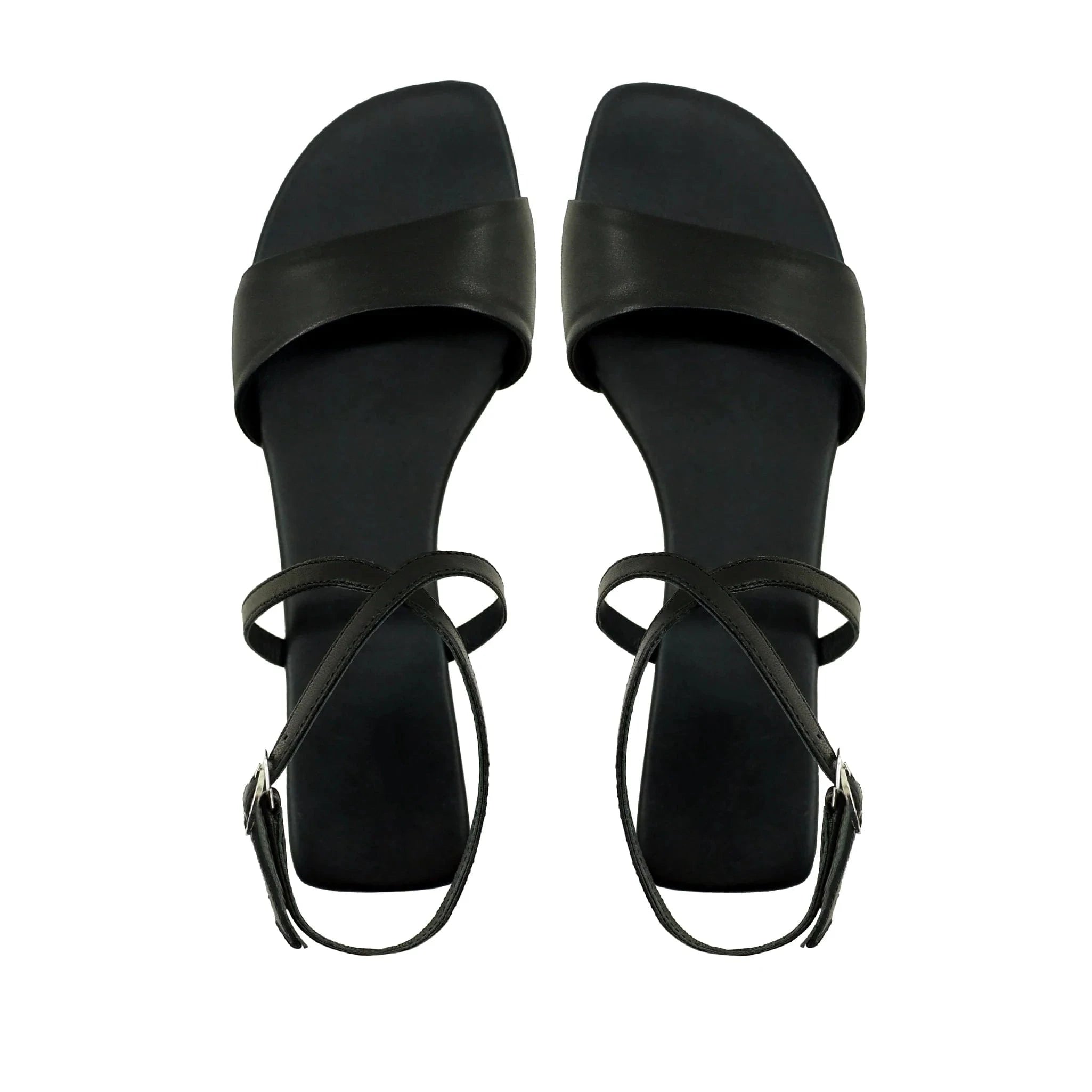 Noirtide Black Strapped Sandal For Women