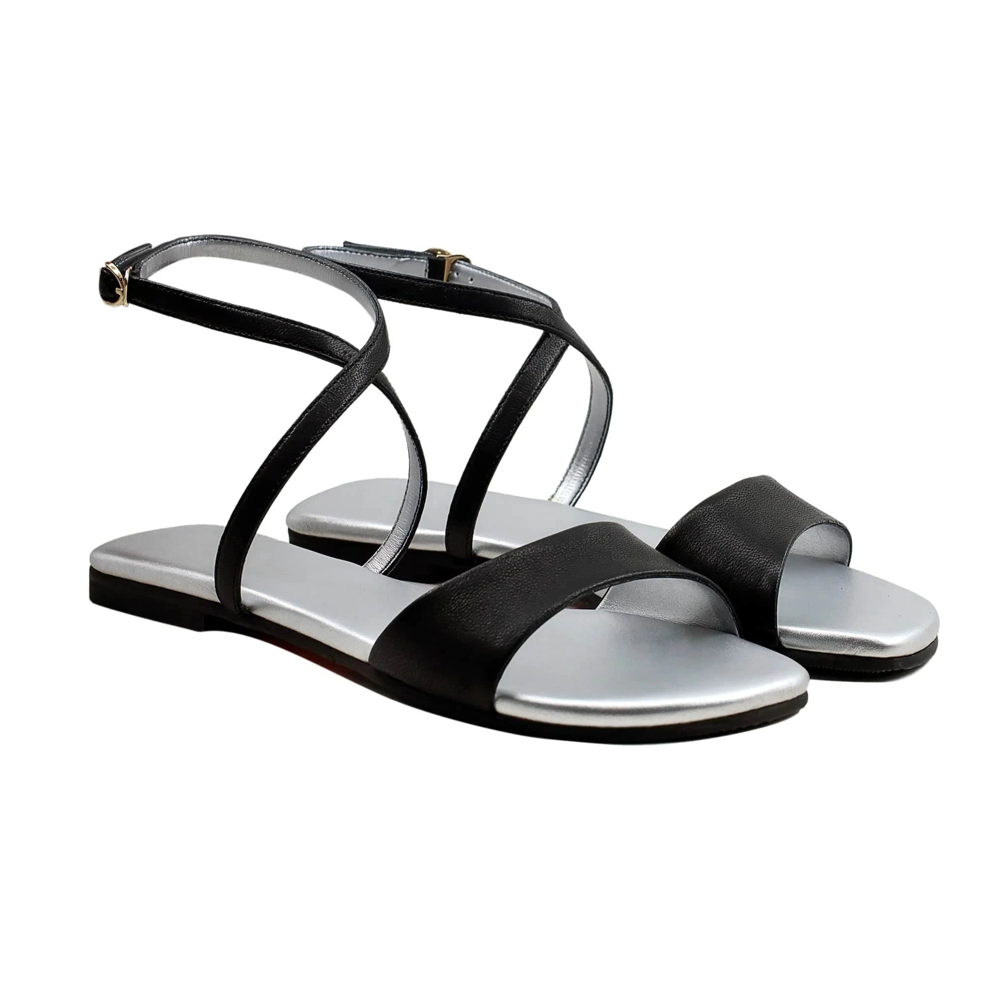 Noirtide Black Strapped Sandal For Women