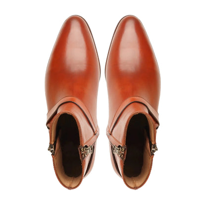 noirtide Brown Calf Leather Men Jodhpur Boot