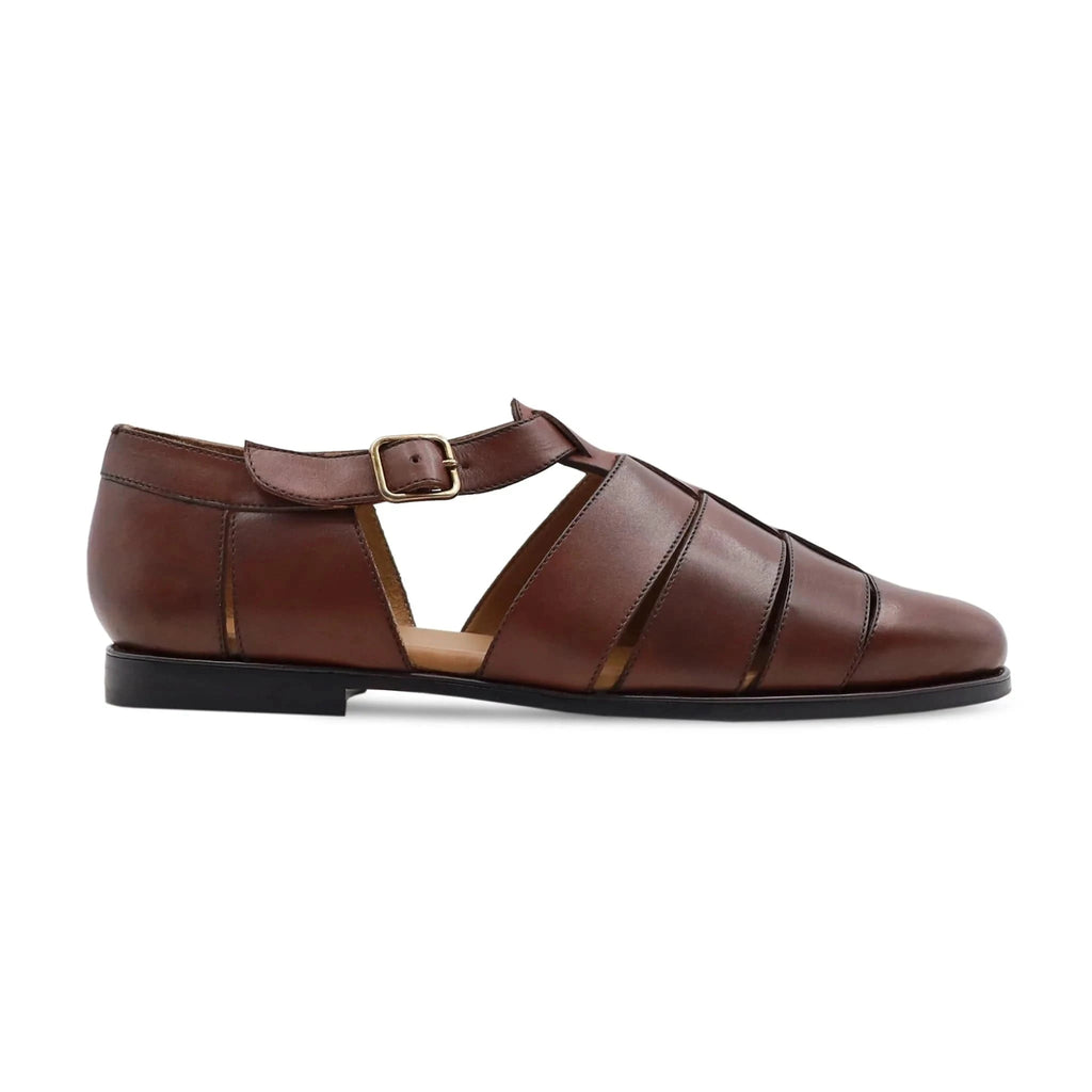 Noirtide Brown Calf Leather Men’s Sandal