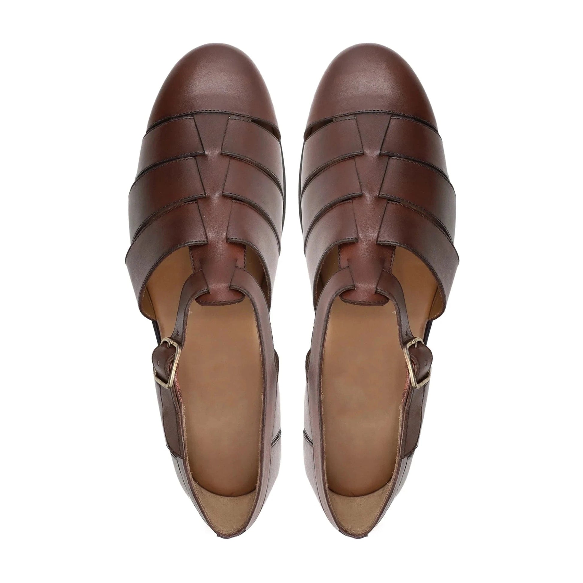 Noirtide Brown Calf Leather Men’s Sandal