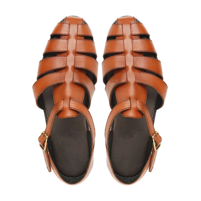 Noirtide Brown Leather Men Sandal