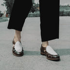 Noirtide Brown & White Leather Mens Sandal