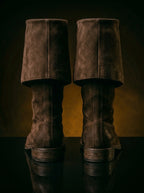 Back detail on handmade Jack Sparrow pirate cosplay boots