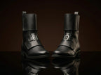 Front view of NOIRTIDE custom Cassian Andor cosplay boots