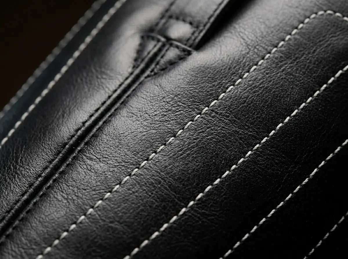 Leather texture on NOIRTIDE Civil War cathedral tall boots