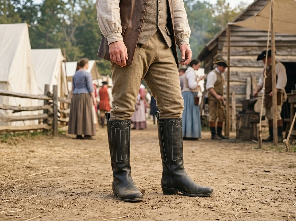 Pair of authentic Civil War cathedral tall boots by NOIRTIDE