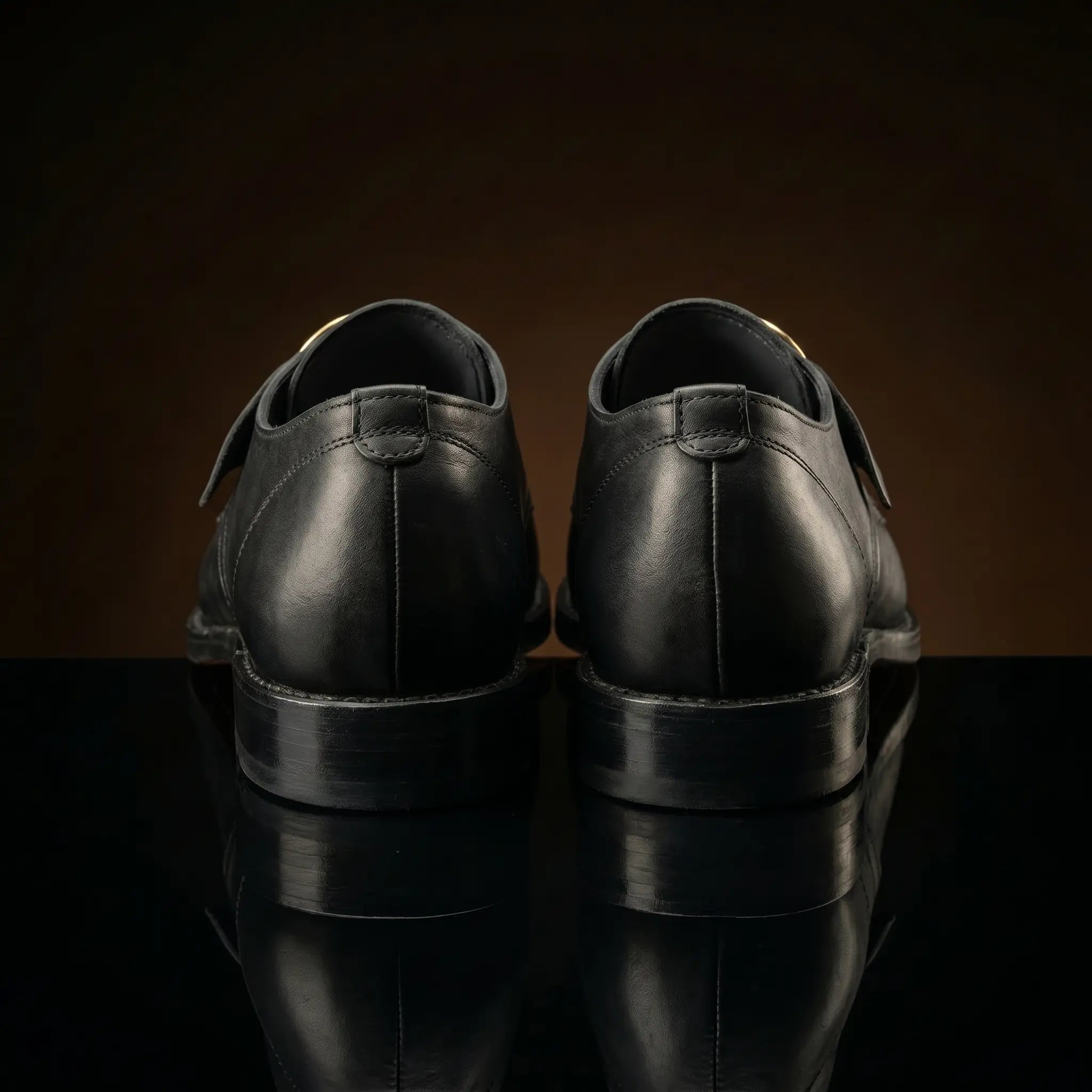 Sole detail on authentic colonial Puritan period shoes with round toe