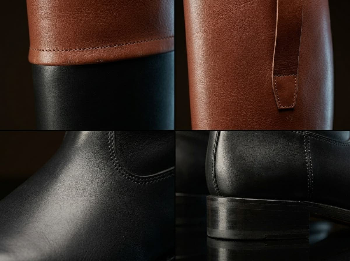 Sole detail on authentic colonial riding boots made to order by NOIRTIDE