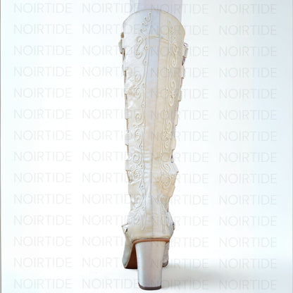 noirtide Custom-Made 60s & 70s Gogo Gladiator Embroidered Boots