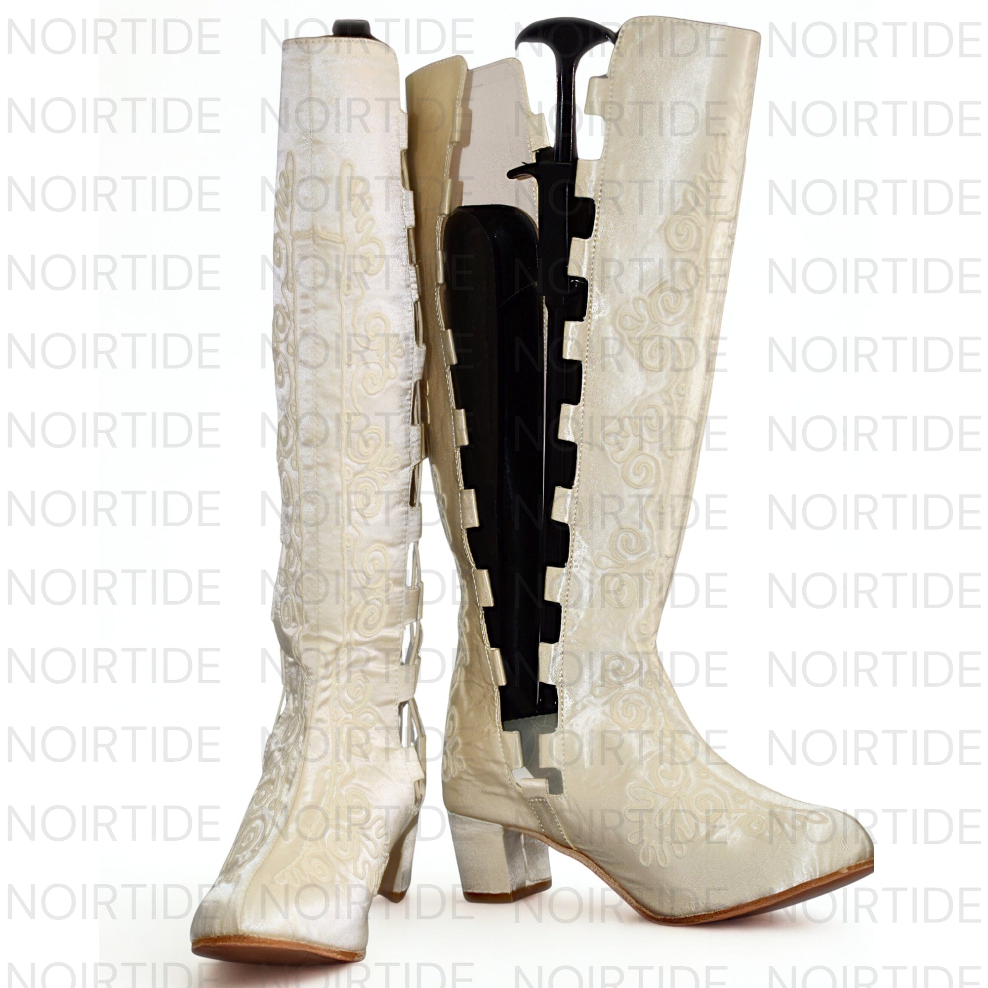 noirtide Custom-Made 60s & 70s Gogo Gladiator Embroidered Boots