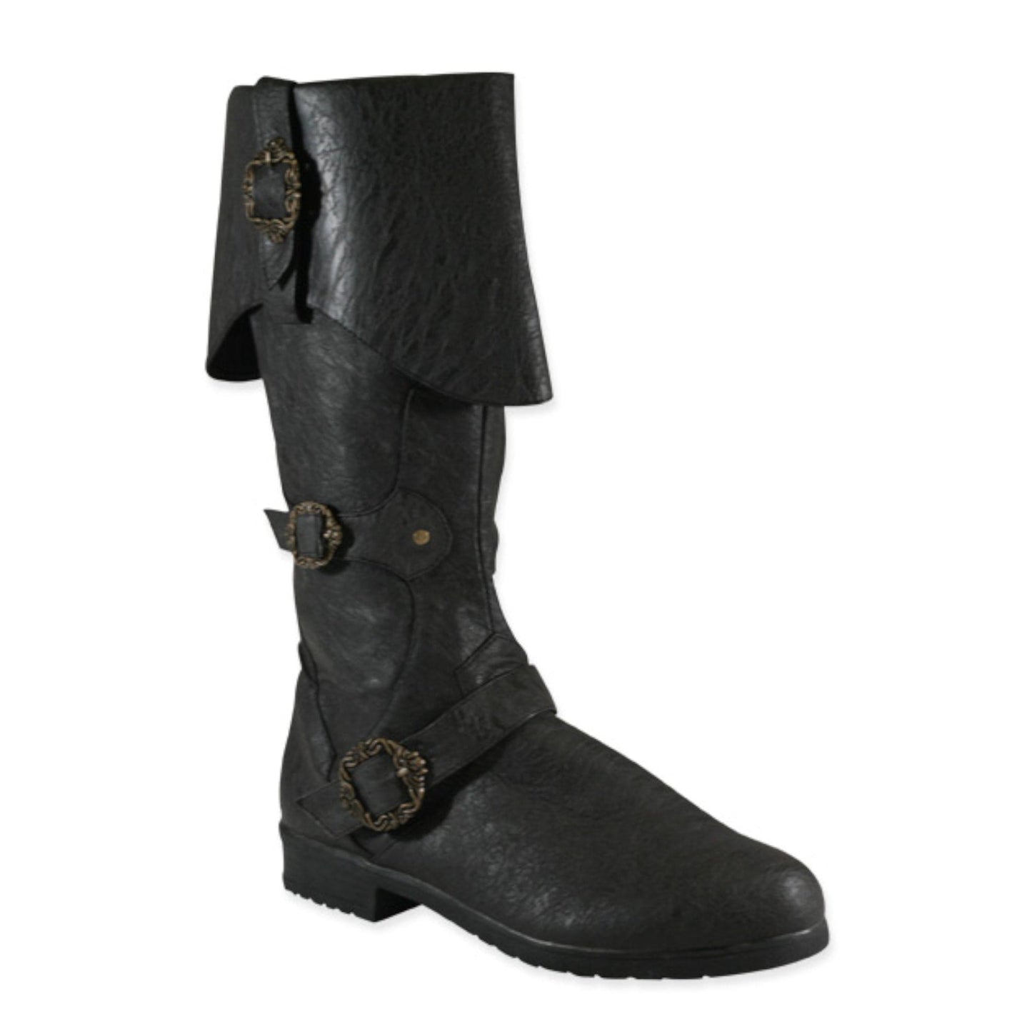 noirtide Custom-Made Brigand Boots, Pirate Boots, Octopus Buckle Zip Side Cuffed Knee High Boots