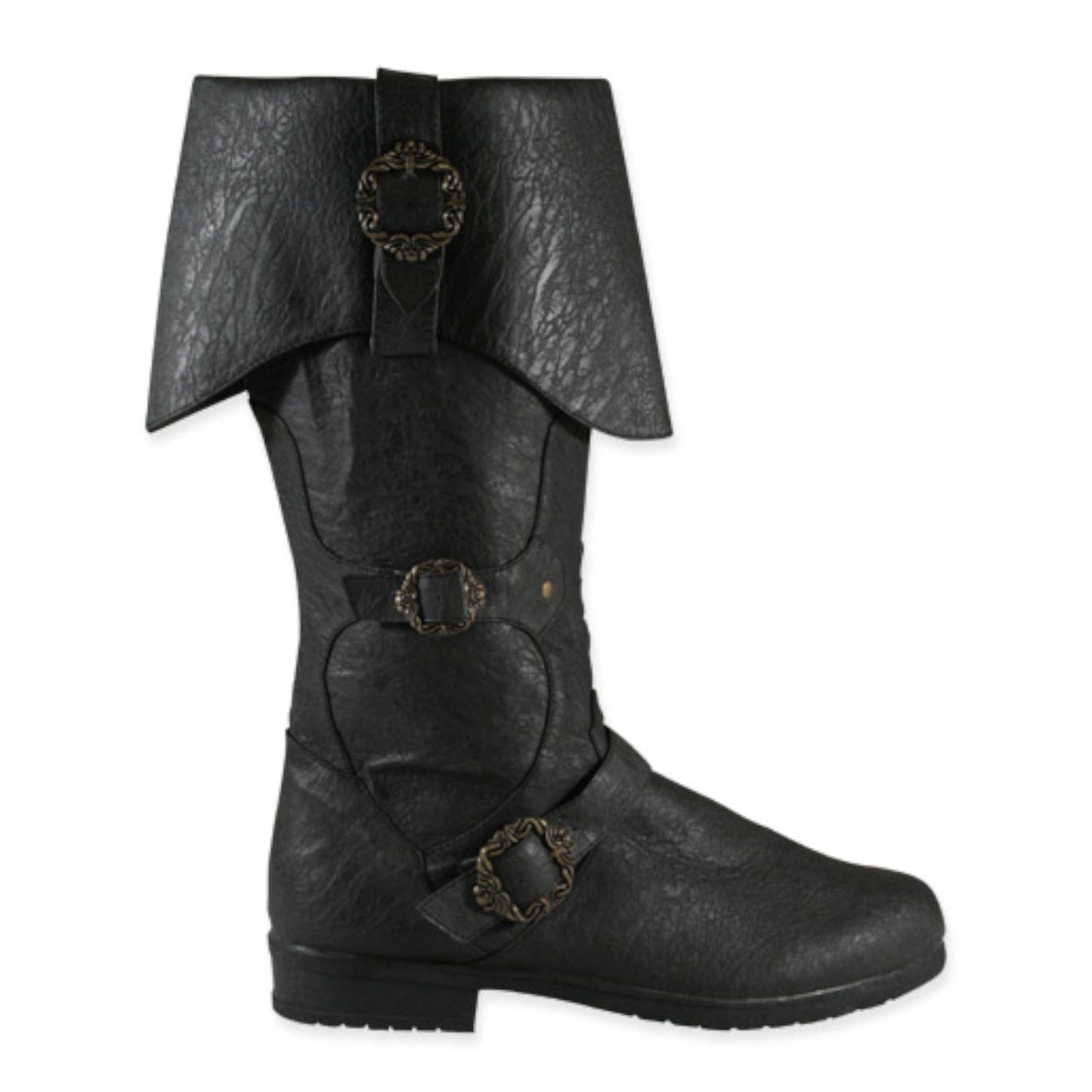 noirtide Custom-Made Brigand Boots, Pirate Boots, Octopus Buckle Zip Side Cuffed Knee High Boots
