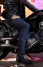 noirtide Custom-Made Claf Leather Ankle High Biker Boots