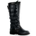 noirtide Custom-Made Men’s Black Leather Laced Medieval Boots