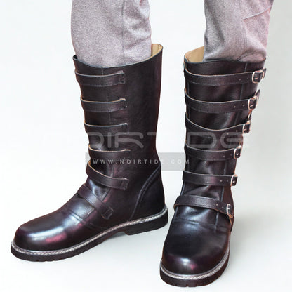 noirtide Custom-Made Multi-Buckle Knee High Renaissance Boots